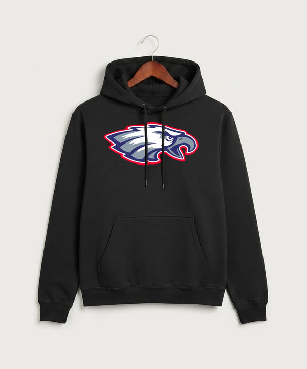 Pequot Lakes High School Football (Boys) - Jet Black Port & Co Core Fleece Pullover Hooded Sweatshirt. PC78H