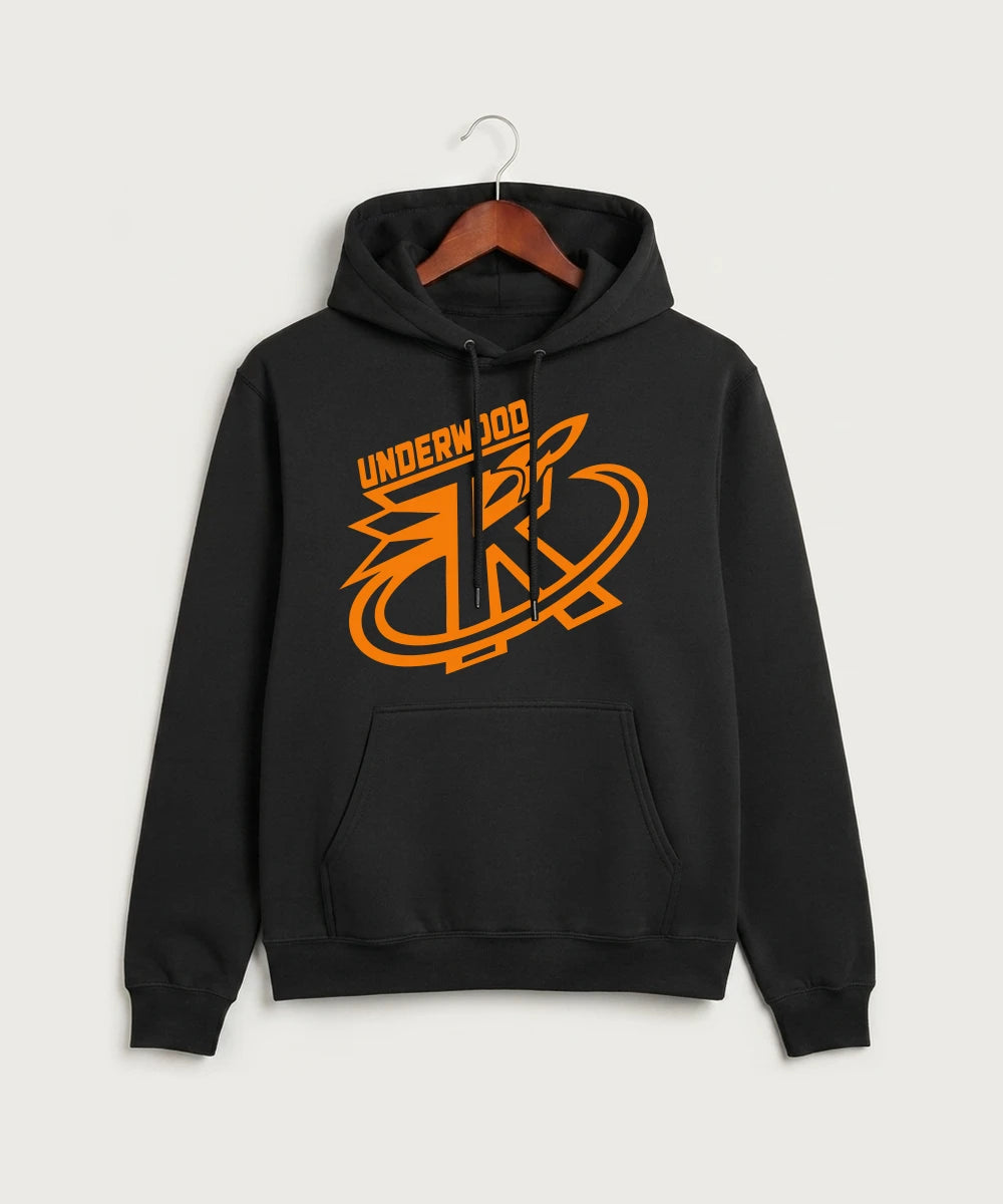 Underwood High School Football (Boys) - Jet Black Port & Co Core Fleece Pullover Hooded Sweatshirt. PC78H