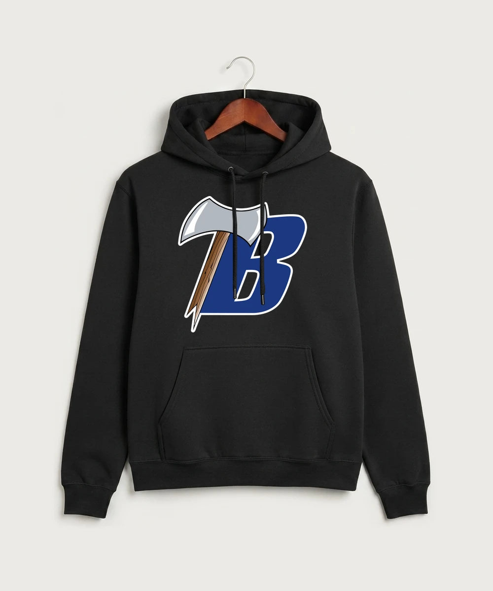 Bemidji High School Football (Boys) - Jet Black Port & Co Core Fleece Pullover Hooded Sweatshirt. PC78H