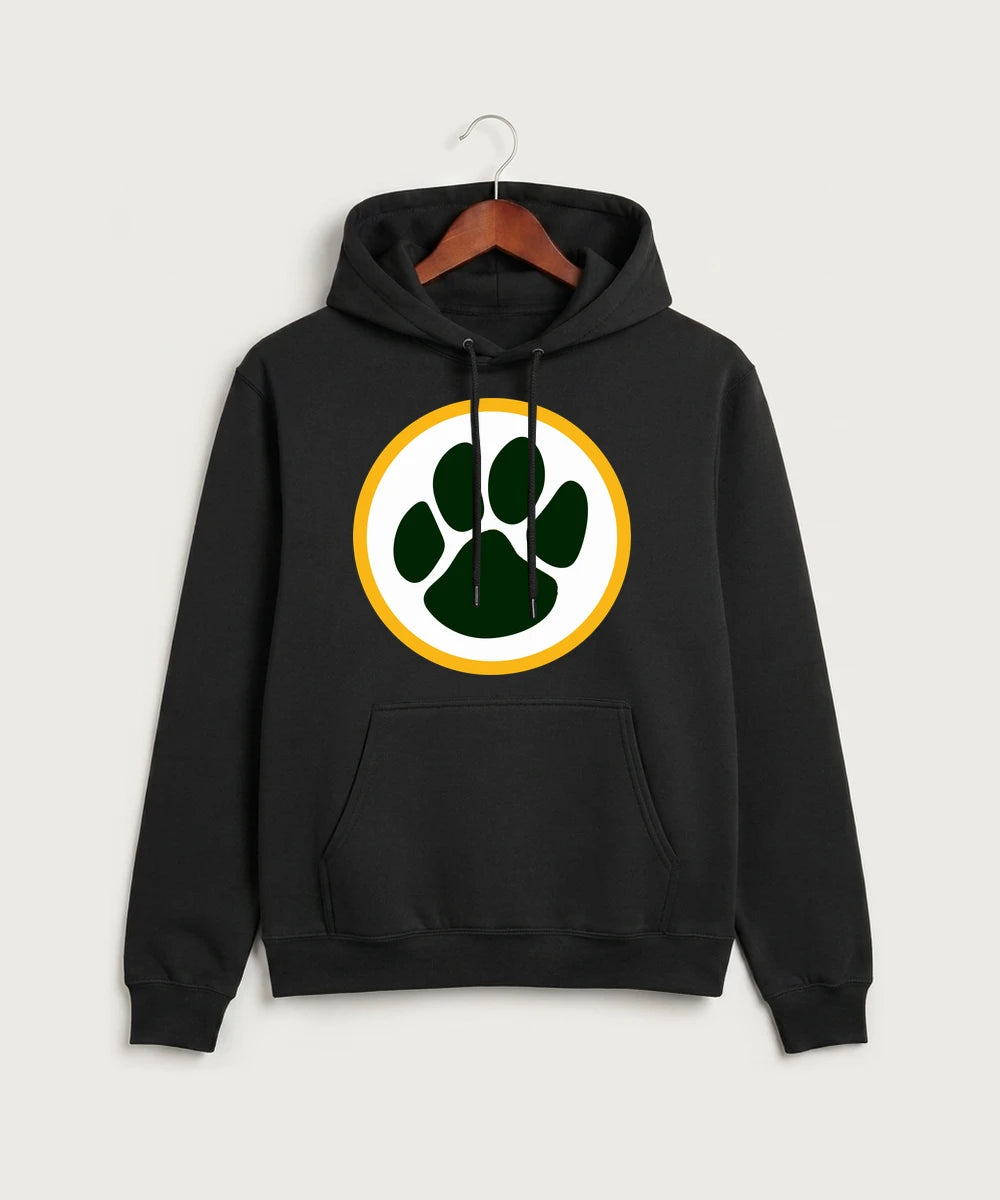 Ashwaubenon High School Football (Boys) (Sandbox) - Jet Black Port & Co Core Fleece Pullover Hooded Sweatshirt. PC78H
