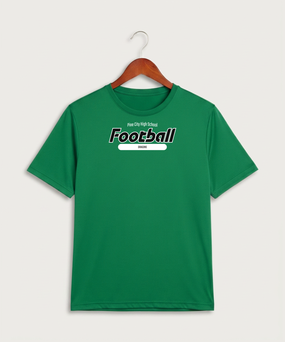 Pine City High School Football (Boys) - Kelly Green Sport-Tek PosiCharge Competitor Tee. ST350
