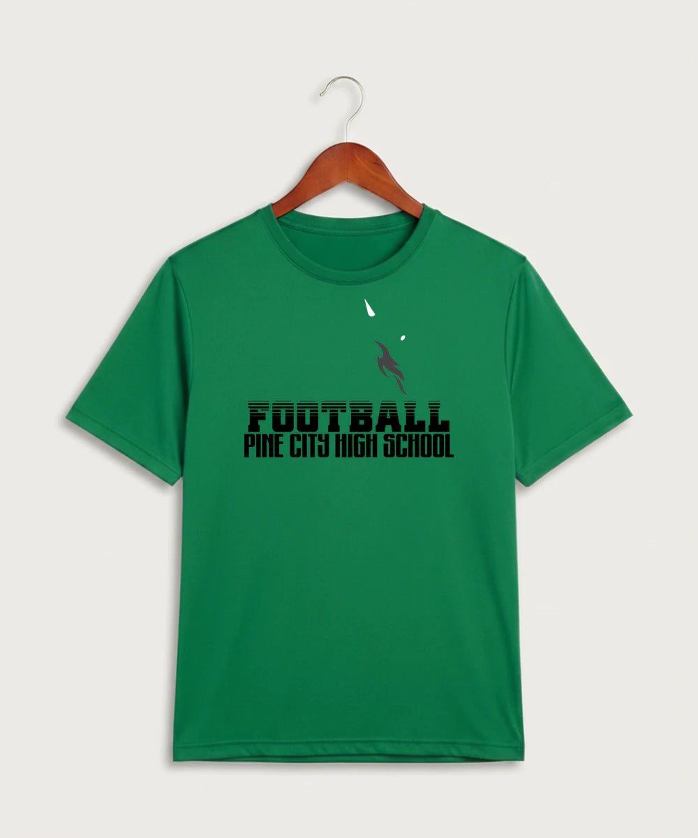Pine City High School Football (Boys) - Kelly Green Sport-Tek PosiCharge Competitor Tee. ST350