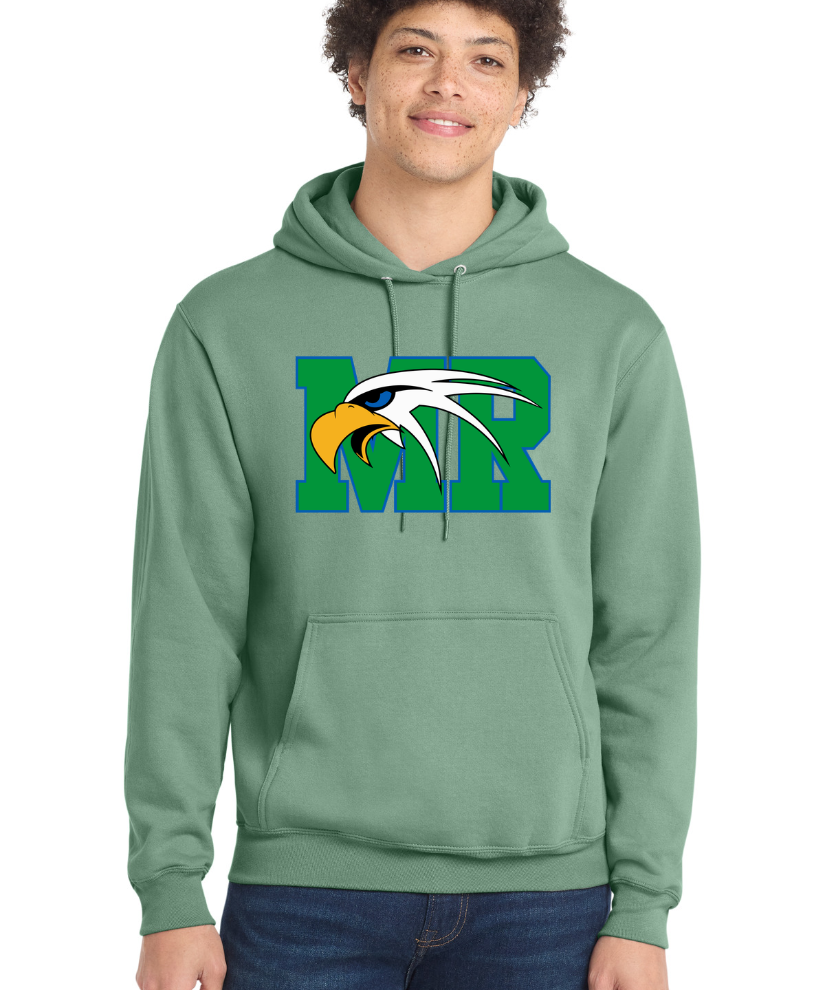 Maple River High School hockey_boys - Laurel Green Port & Co Core Fleece Pullover Hooded Sweatshirt. PC78H