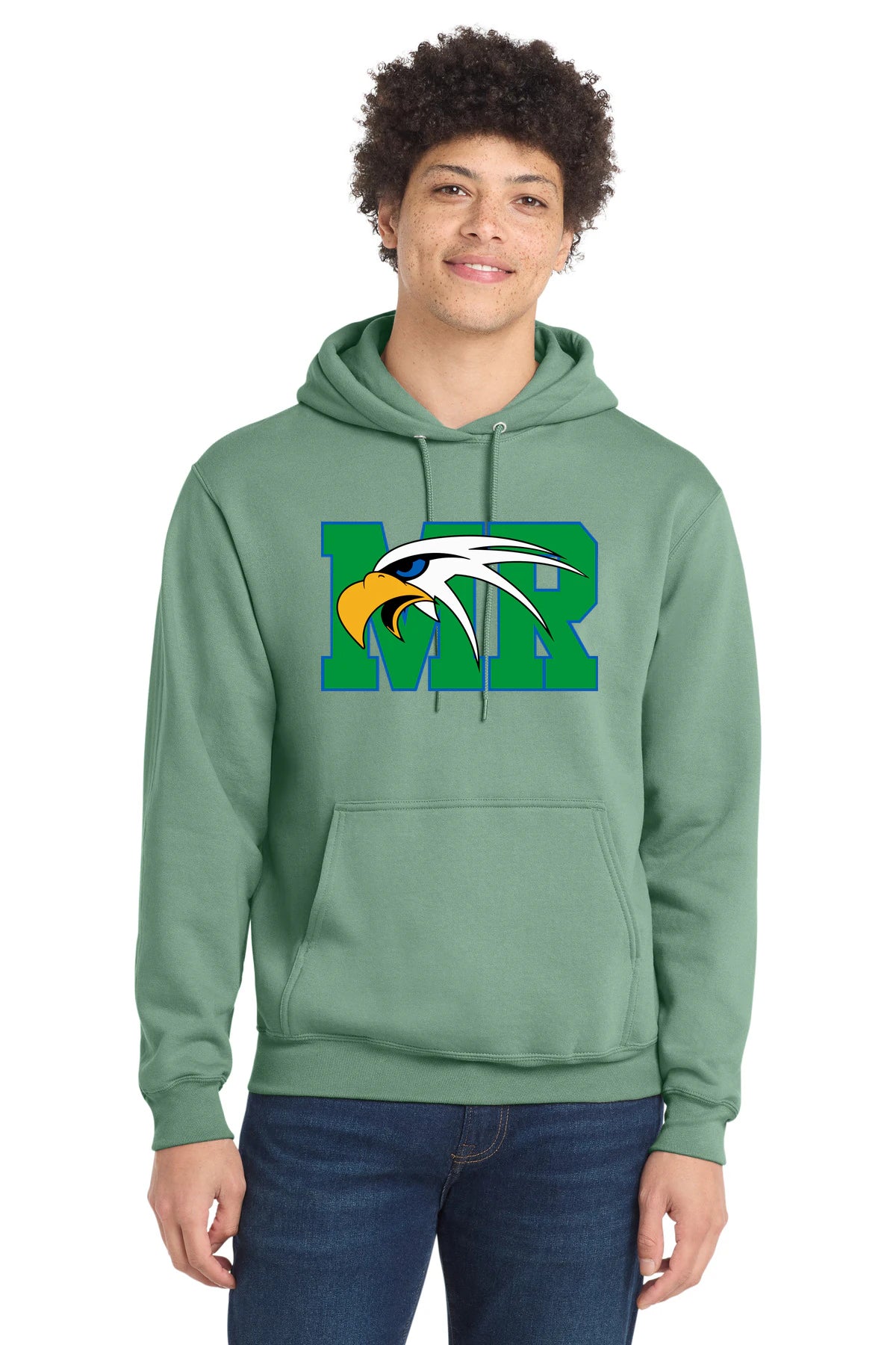 Maple River High School hockey_boys - Laurel Green Port & Co Core Fleece Pullover Hooded Sweatshirt. PC78H