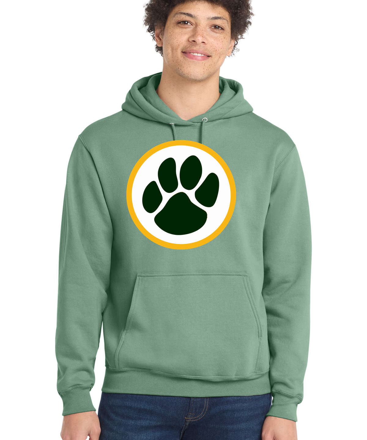 Ashwaubenon High School Football (Boys) - Laurel Green Port & Co Core Fleece Pullover Hooded Sweatshirt. PC78H