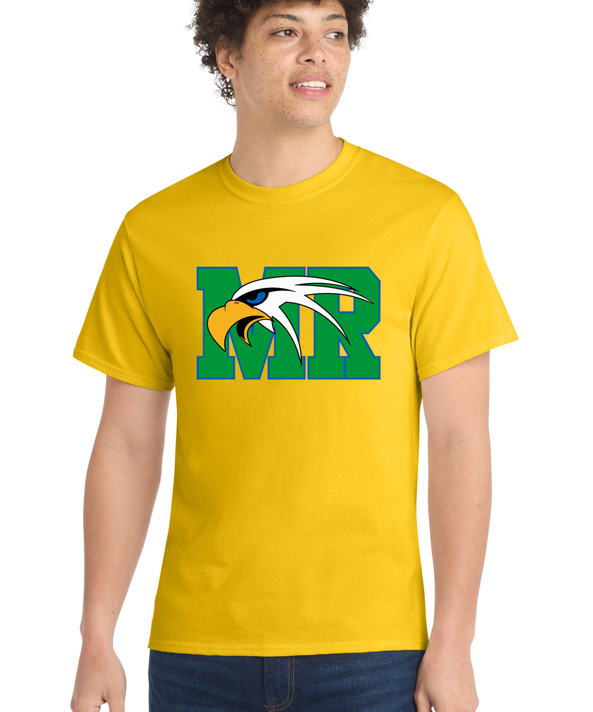 Maple River High School hockey_boys - Lemon Yellow Port & Co Core Cotton Tee. PC54