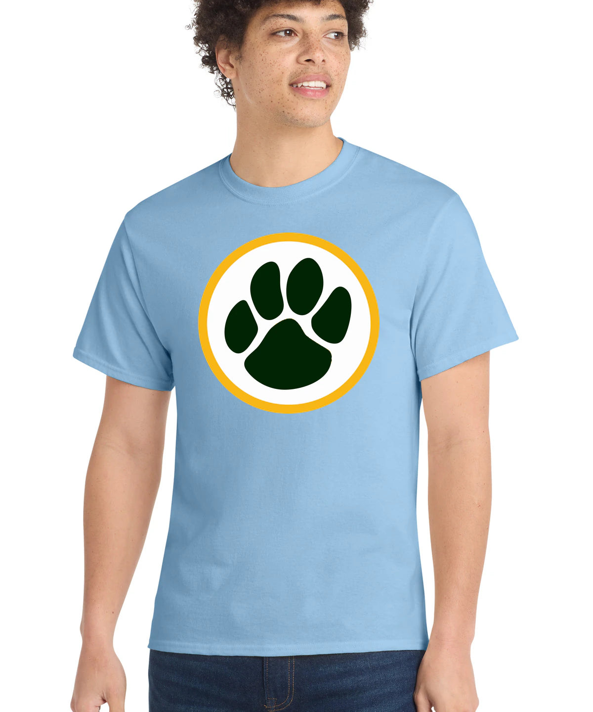 Ashwaubenon High School Football (Boys) - Light Blue Port & Co Core Cotton Tee. PC54