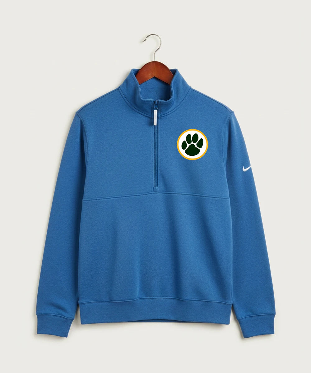Ashwaubenon High School Football (Boys) - Light Game Royal Heather Nike Club Fleece Sleeve Swoosh 1/2-Zip NKDX6718