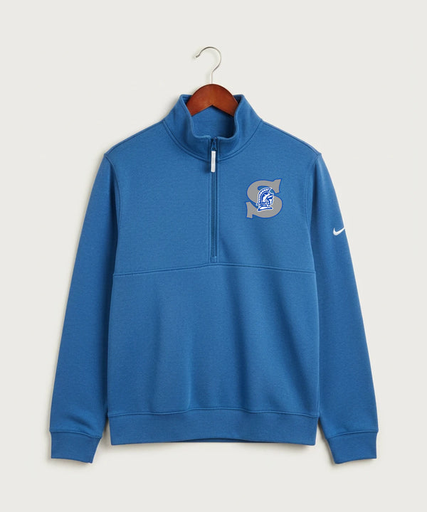 Green Bay Southwest High School Volleyball (Girls) - Light Game Royal Heather Nike Club Fleece Sleeve Swoosh 1/2-Zip NKDX6718
