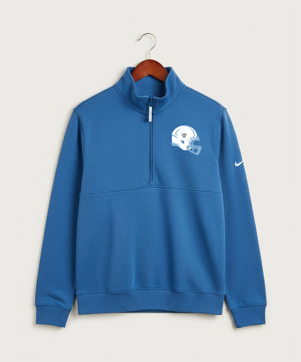 Janesville Waldorf Pemberton Football (Boys) - Light Game Royal Heather Nike Club Fleece Sleeve Swoosh 1/2-Zip NKDX6718