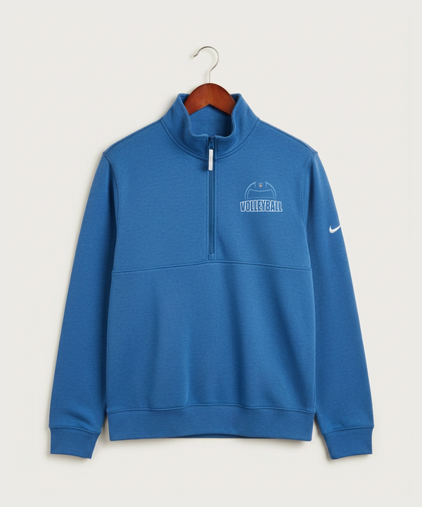 Janesville Waldorf Pemberton Volleyball (Girls) - Light Game Royal Heather Nike Club Fleece Sleeve Swoosh 1/2-Zip NKDX6718