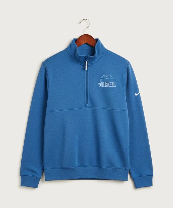 Janesville Waldorf Pemberton Volleyball (Girls) - Light Game Royal Heather Nike Club Fleece Sleeve Swoosh 1/2-Zip NKDX6718