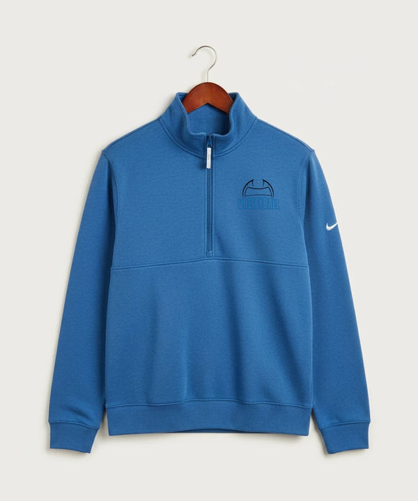 Eastview High School Volleyball (Girls) - Light Game Royal Heather Nike Club Fleece Sleeve Swoosh 1/2-Zip NKDX6718