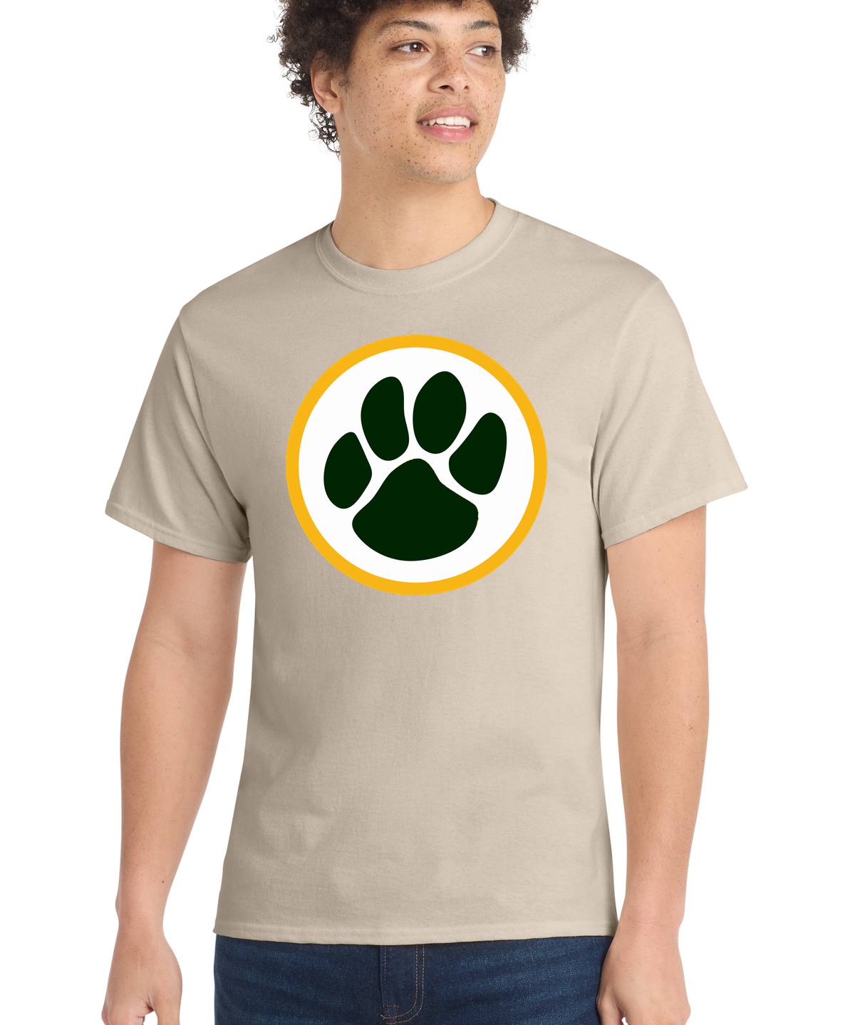 Ashwaubenon High School Football (Boys) - Light Sand Port & Co Core Cotton Tee. PC54