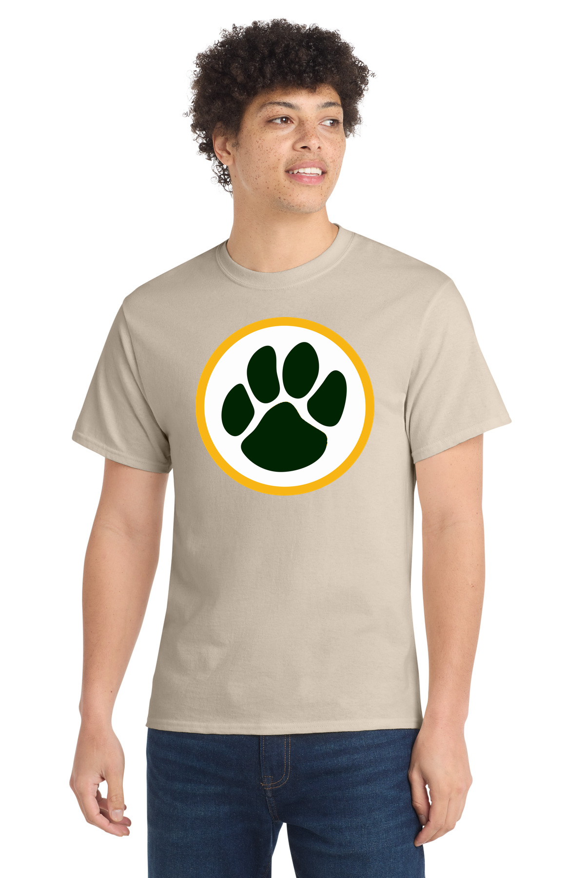 Ashwaubenon High School Football (Boys) - Light Sand Port & Co Core Cotton Tee. PC54