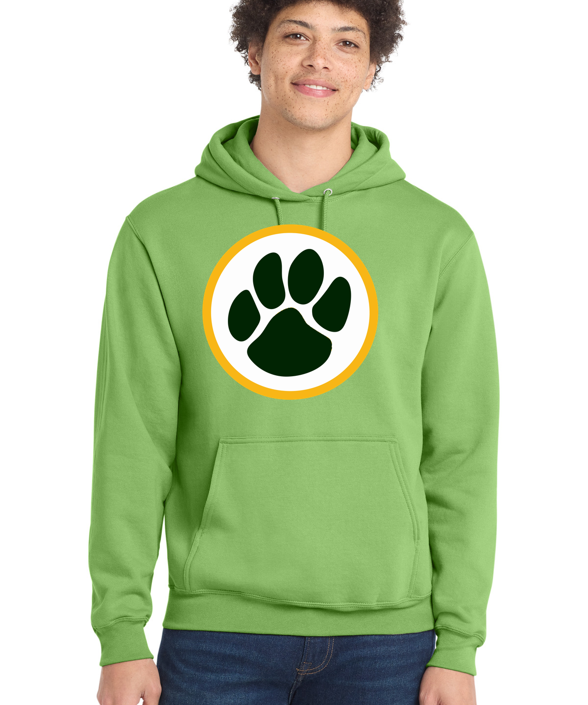 Ashwaubenon High School Football (Boys) - Lime Port & Co Core Fleece Pullover Hooded Sweatshirt. PC78H