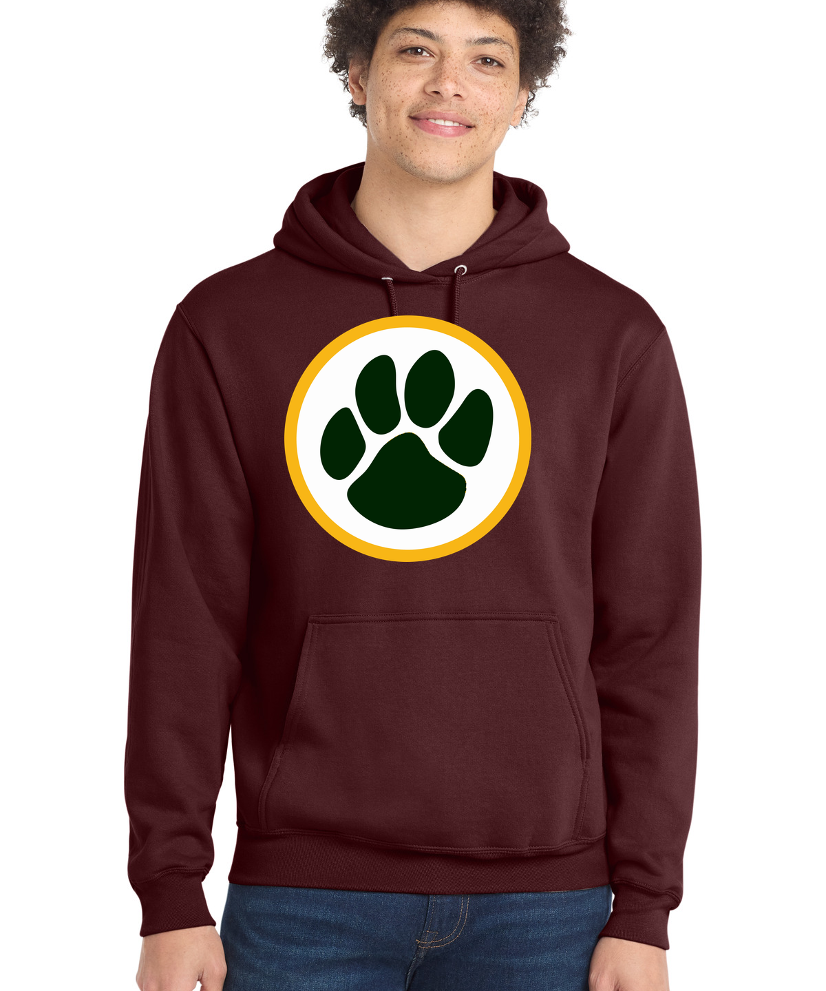 Ashwaubenon High School Football (Boys) - Maroon Port & Co Core Fleece Pullover Hooded Sweatshirt. PC78H