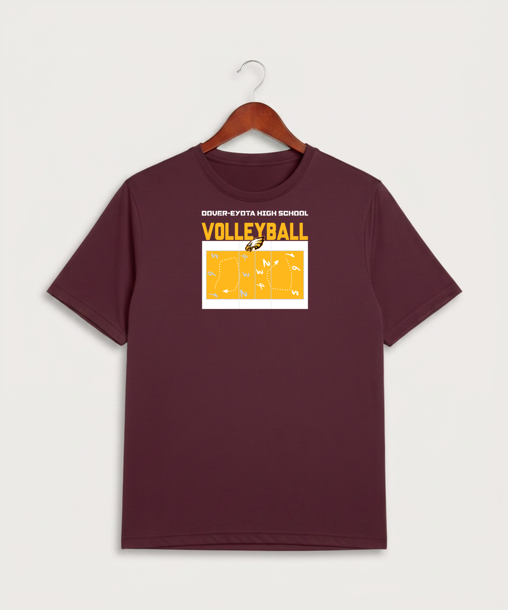 Dover-Eyota High School Volleyball (Girls) - Maroon Sport-Tek PosiCharge Competitor Tee. ST350