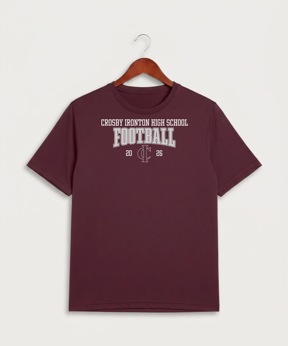 Crosby Ironton High School Football (Boys) - Maroon Sport-Tek PosiCharge Competitor Tee. ST350