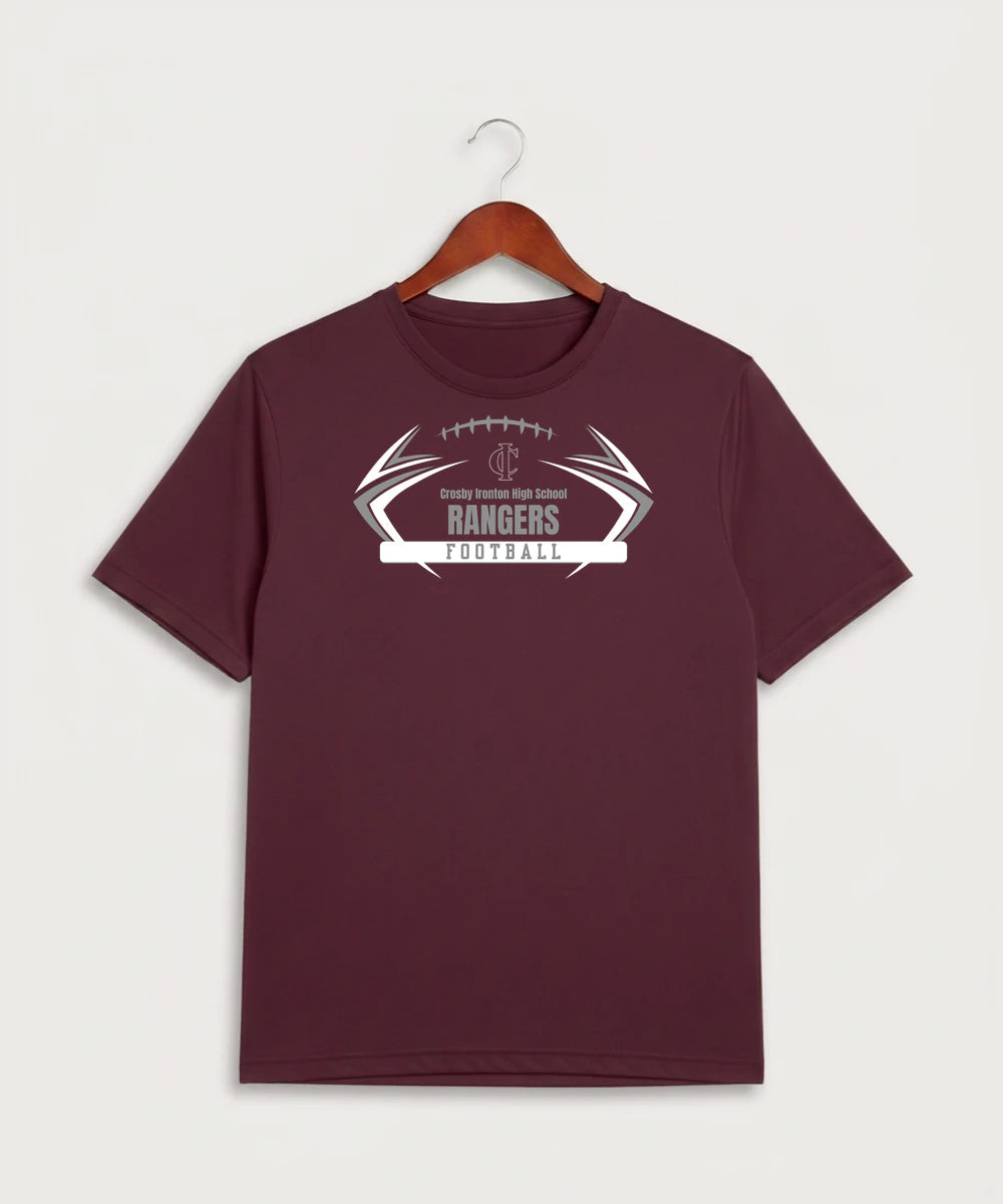 Crosby Ironton High School Football (Boys) - Maroon Sport-Tek PosiCharge Competitor Tee. ST350