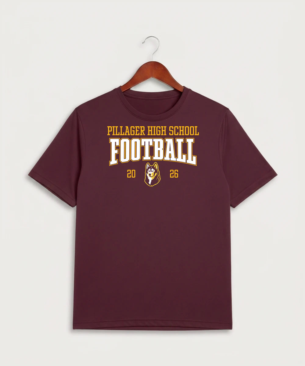 Pillager High School Football (Boys) - Maroon Sport-Tek PosiCharge Competitor Tee. ST350