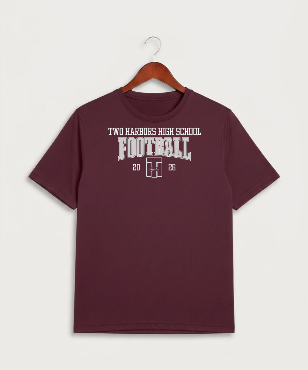 Two Harbors High School Football (Boys) - Maroon Sport-Tek PosiCharge Competitor Tee. ST350