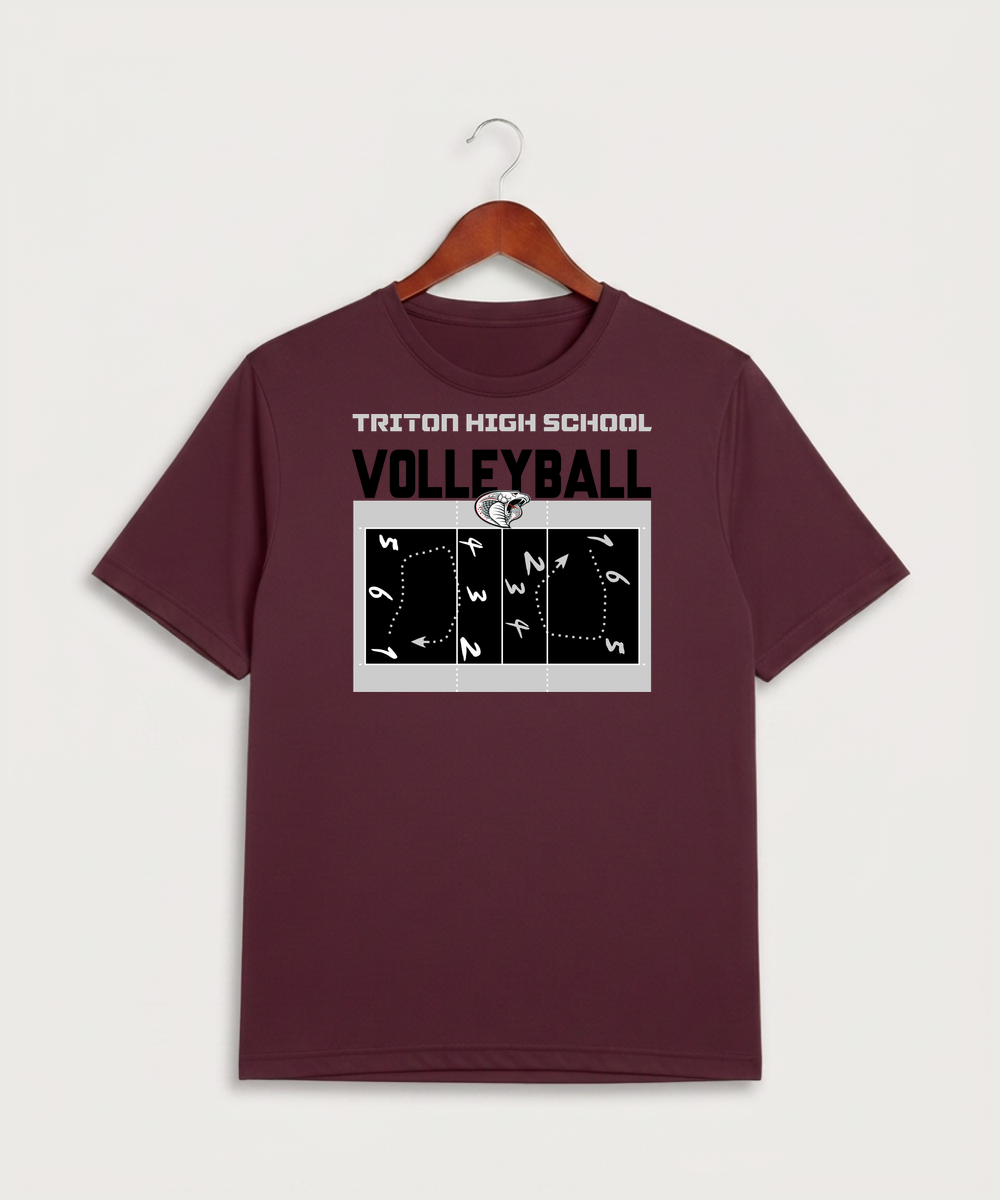 Triton High School Volleyball (Girls) - Maroon Sport-Tek PosiCharge Competitor Tee. ST350
