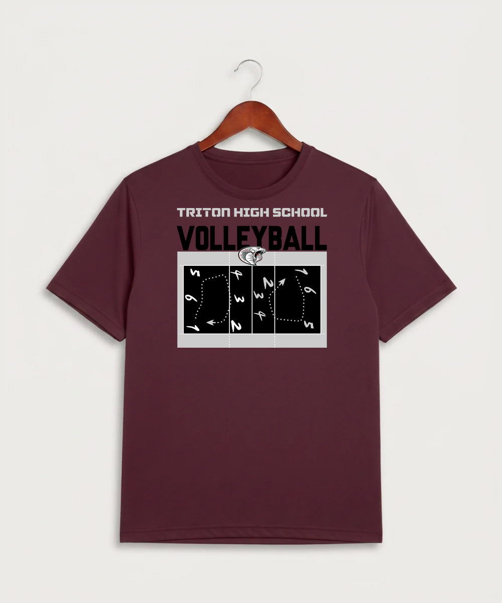 Triton High School Volleyball (Girls) - Maroon Sport-Tek PosiCharge Competitor Tee. ST350