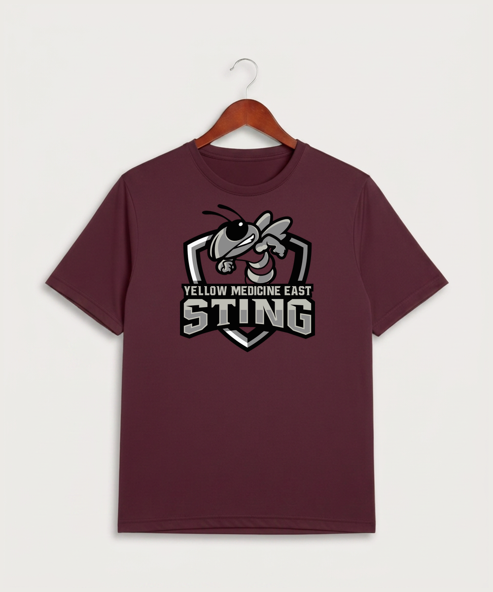 Yellow Medicine East High School Football (Boys) - Maroon Sport-Tek PosiCharge Competitor Tee. ST350
