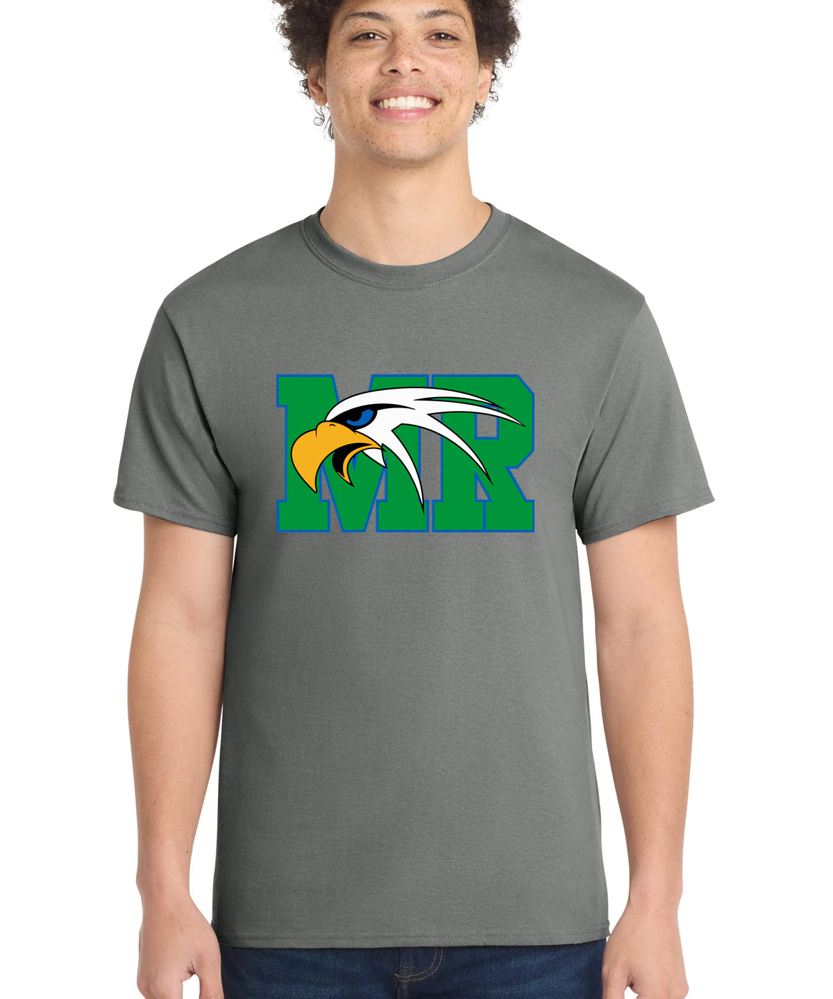 Maple River High School hockey_boys - Medium Grey Port & Co Core Cotton Tee. PC54