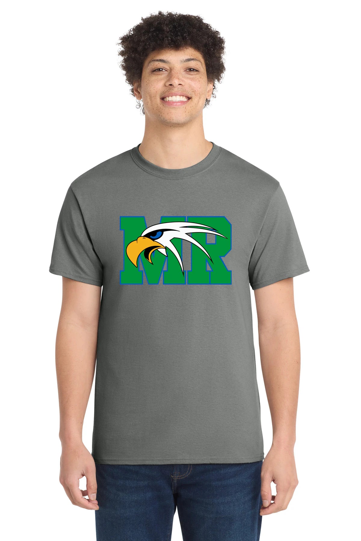Maple River High School hockey_boys - Medium Grey Port & Co Core Cotton Tee. PC54