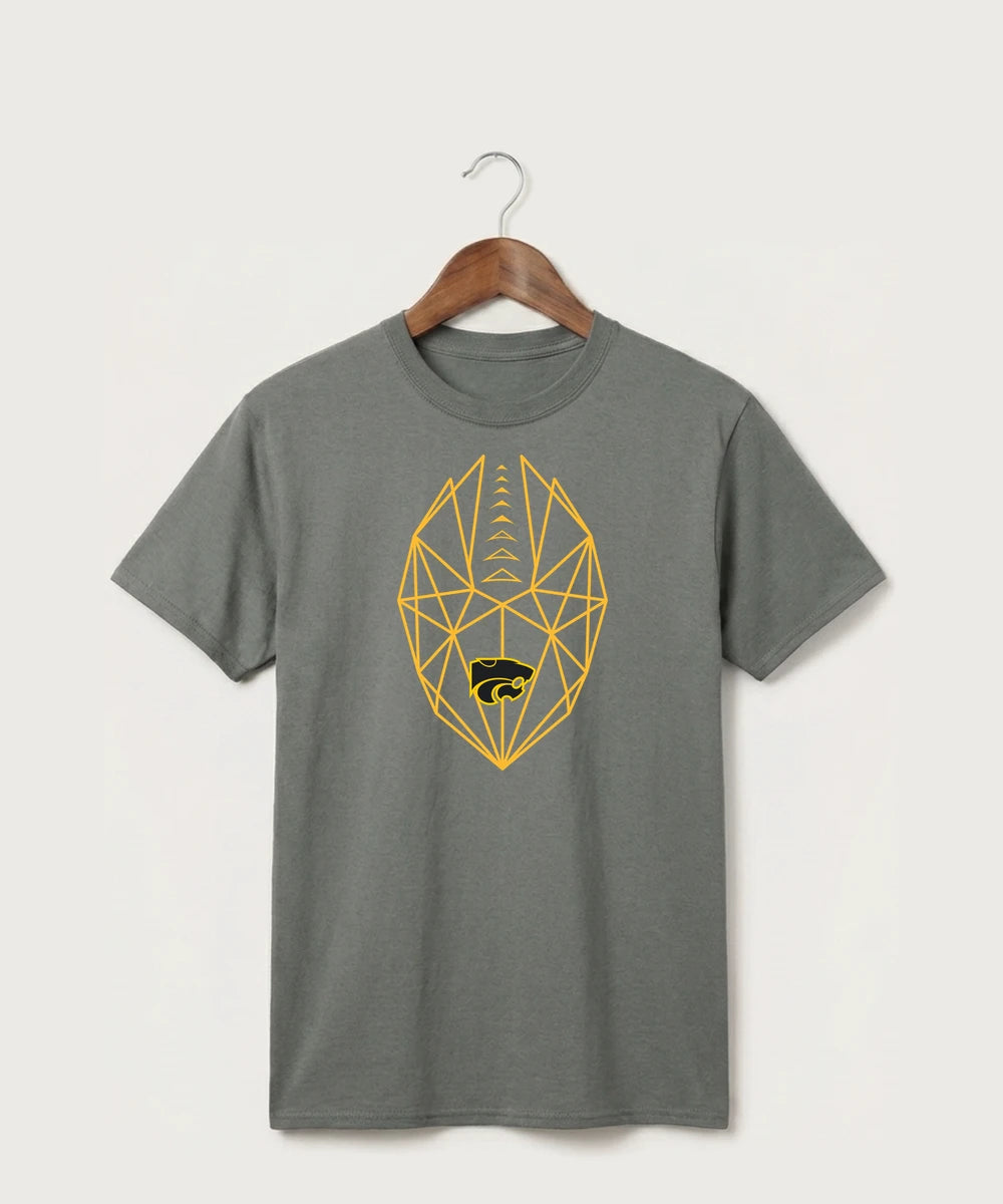 Le-Win Football - Medium Grey Port & Co Core Cotton Tee. PC54