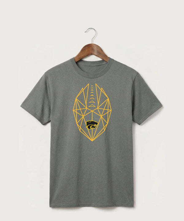 Le-Win Football - Medium Grey Port & Co Core Cotton Tee. PC54