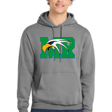 Maple River High School hockey_boys - Medium Grey Port & Co Core Fleece Pullover Hooded Sweatshirt. PC78H