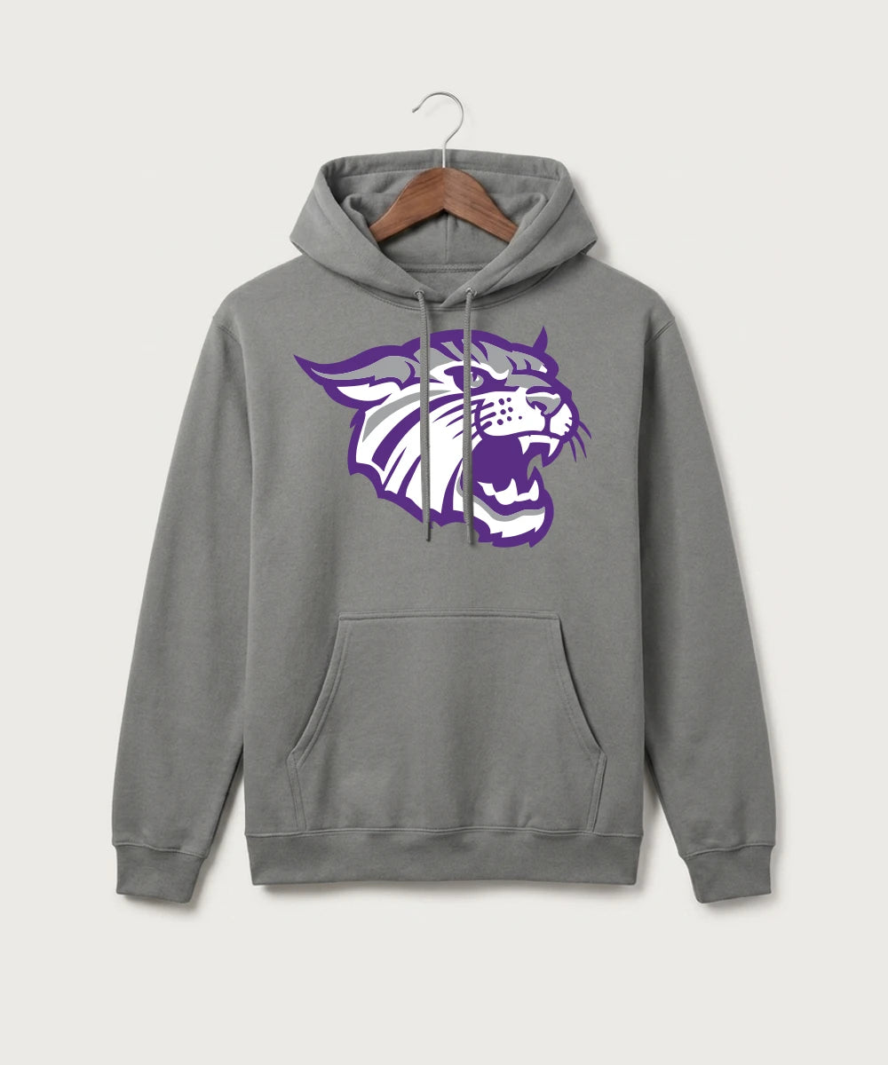 Goodhue High School Volleyball (Girls) - Medium Grey Port & Co Core Fleece Pullover Hooded Sweatshirt. PC78H