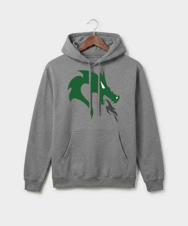 Pine City High School Football (Boys) - Medium Grey Port & Co Core Fleece Pullover Hooded Sweatshirt. PC78H