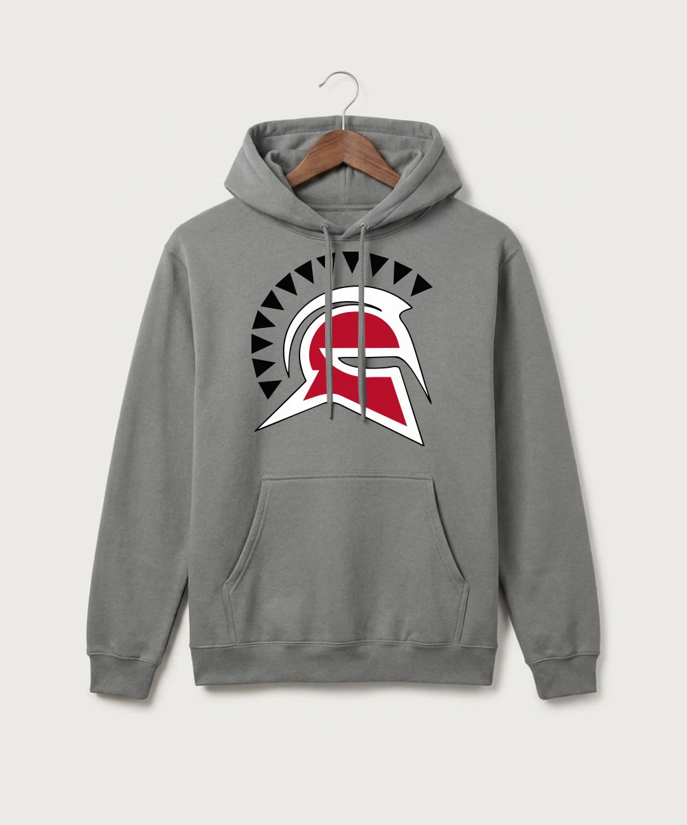 Hancock High School Football (Boys) - Medium Grey Port & Co Core Fleece Pullover Hooded Sweatshirt. PC78H
