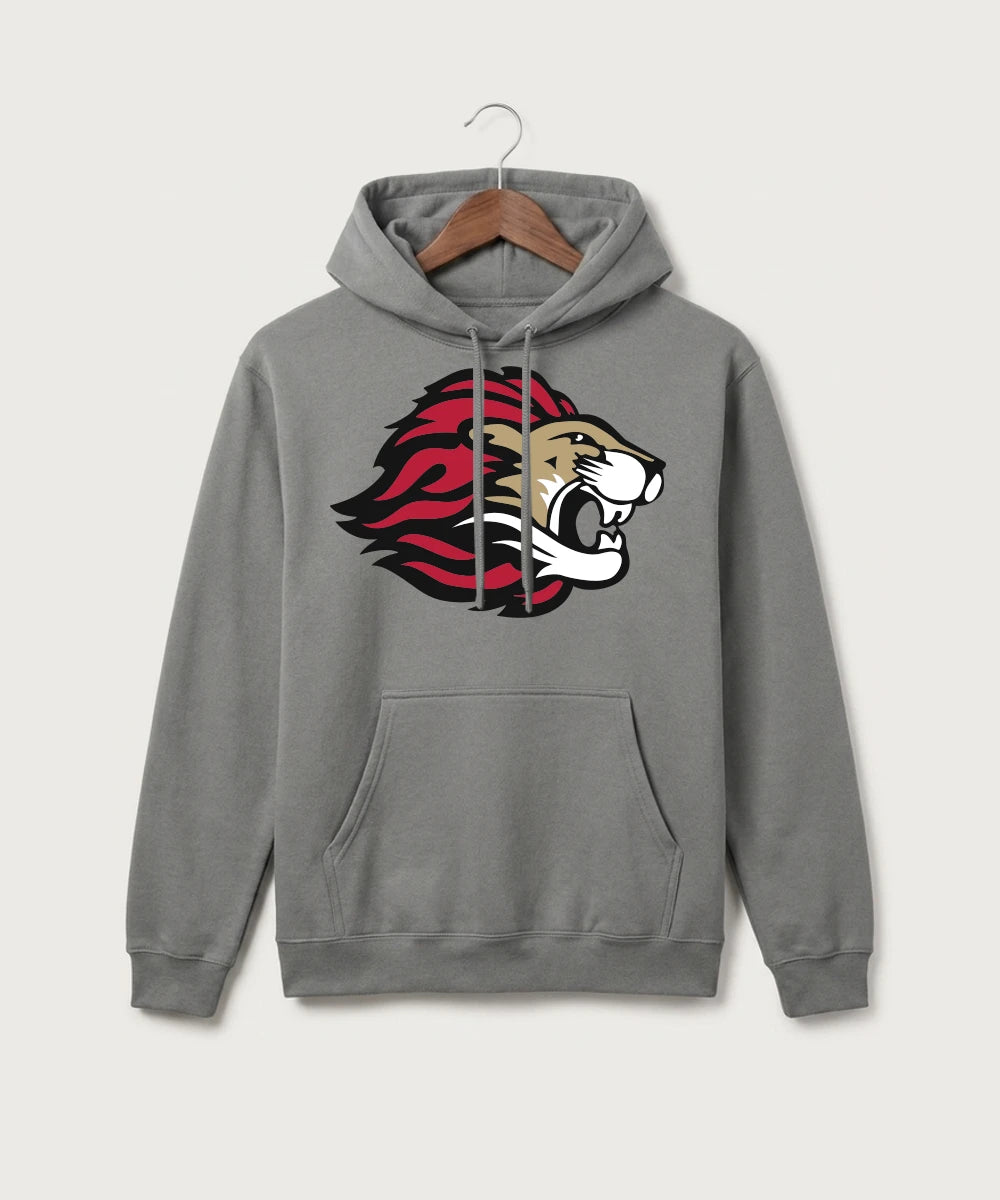Spring Grove High School Football (Boys) - Medium Grey Port & Co Core Fleece Pullover Hooded Sweatshirt. PC78H