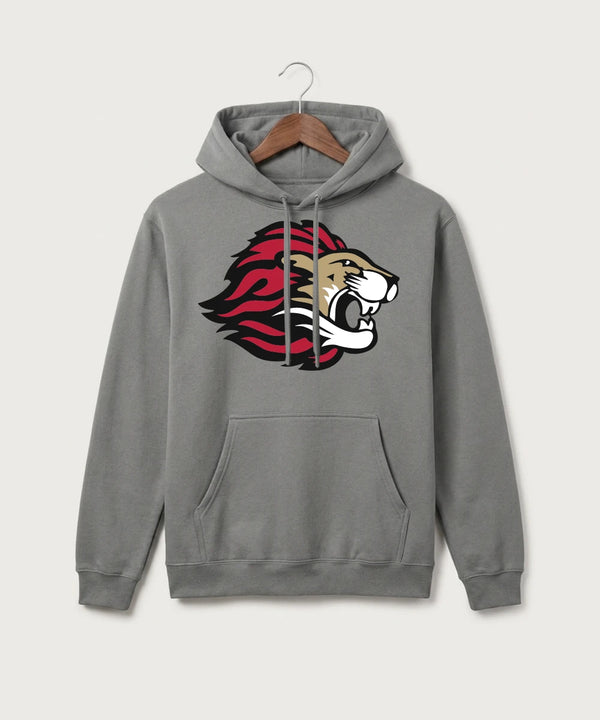 Spring Grove High School Football (Boys) - Medium Grey Port & Co Core Fleece Pullover Hooded Sweatshirt. PC78H