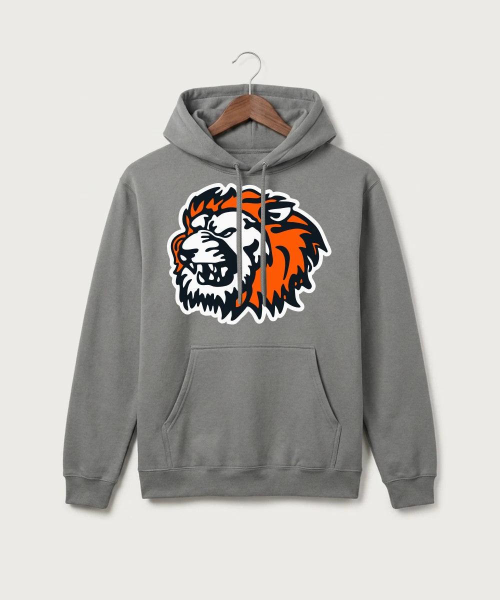 Ogilvie High School Football (Boys) - Medium Grey Port & Co Core Fleece Pullover Hooded Sweatshirt. PC78H