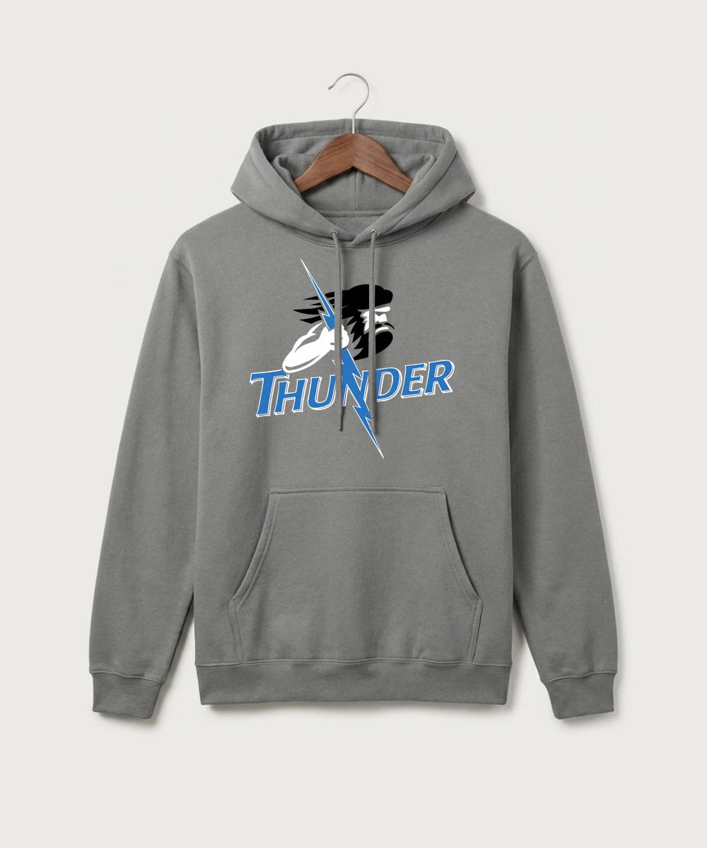 Long Prairie Grey Eagle High School Volleyball (Girls) - Medium Grey Port & Co Core Fleece Pullover Hooded Sweatshirt. PC78H