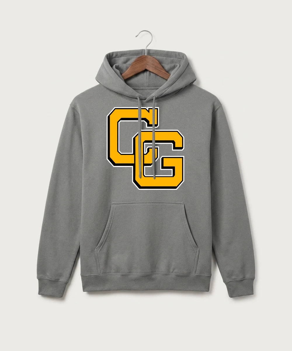 Clearbrook Gonvick High School Football (Boys) - Medium Grey Port & Co Core Fleece Pullover Hooded Sweatshirt. PC78H