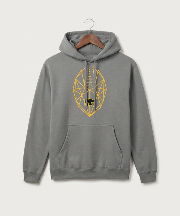 Le-Win Football - Medium Grey Port & Co Core Fleece Pullover Hooded Sweatshirt. PC78H