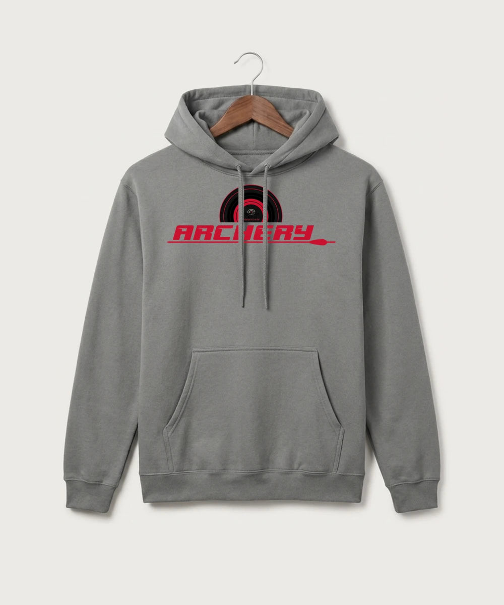 Heart Shot Ministry Archery Team Store - Medium Grey Port & Co Core Fleece Pullover Hooded Sweatshirt. PC78H