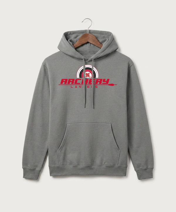 Lancer Archer Club Archery Team Store - Medium Grey Port & Co Core Fleece Pullover Hooded Sweatshirt. PC78H