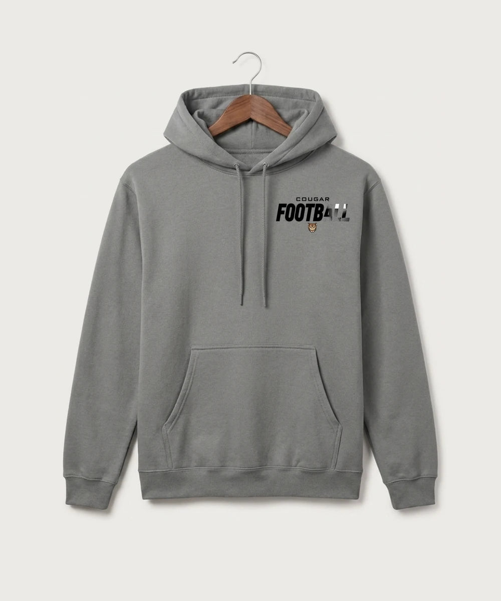 Ada Borup High School Football (Boys) - Medium Grey Port & Co Core Fleece Pullover Hooded Sweatshirt. PC78H