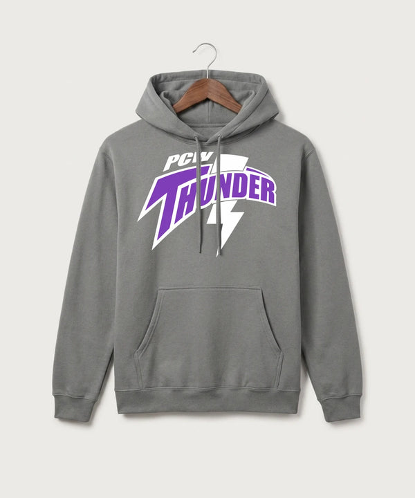 Polk County West Football (Boys) - Medium Grey Port & Co Core Fleece Pullover Hooded Sweatshirt. PC78H