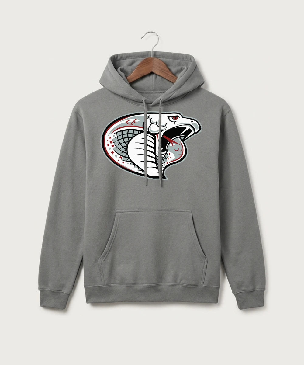 Triton High School Volleyball (Girls) - Medium Grey Port & Co Core Fleece Pullover Hooded Sweatshirt. PC78H