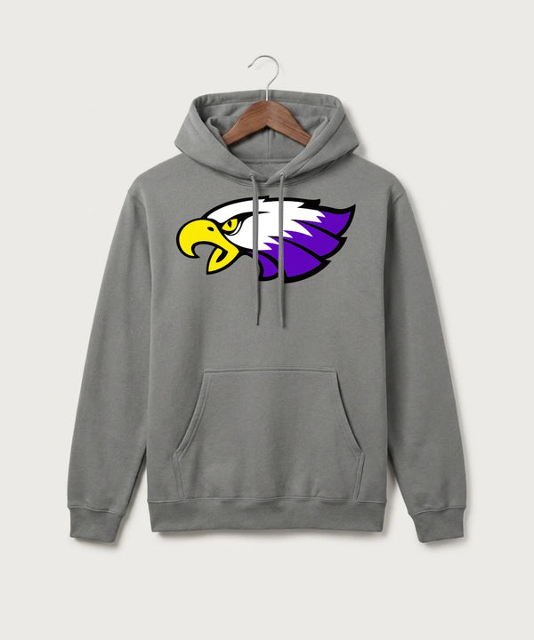 Red Wing High School Football - Medium Grey Port & Co Core Fleece Pullover Hooded Sweatshirt. PC78H