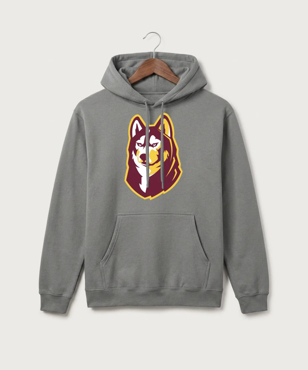 Pillager High School Football (Boys) - Medium Grey Port & Co Core Fleece Pullover Hooded Sweatshirt. PC78H